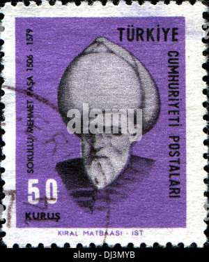 Türkei - CIRCA 1967: Eine Briefmarke gedruckt in der Türkei zeigt Sokullu Mehmet Pasa, circa 1967 Stockfoto