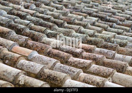 Alten natürlichen Stein Dachziegel Stockfoto