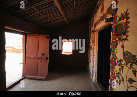 Tribal House, Shilpgram, Udaipur, Rajasthan Indien Stockfoto