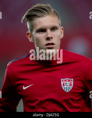 Wien, Österreich. 19. November 2013. USAS Aron Johannsson gesehen während der internationalen Fußball Freundschaftsspiel zwischen Österreich und den USA im Ernst-Happel-Stadion in Wien, Österreich, 19. November 2013. Foto: Thomas Eisenhuth/Dpa - News WIRE SERVICE/Dpa/Alamy Live Stockfoto