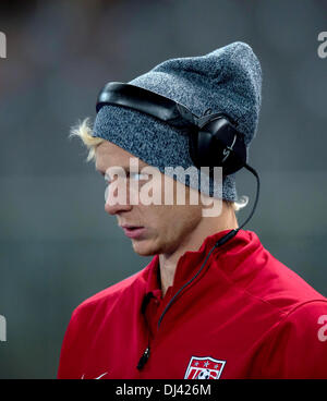 Wien, Österreich. 19. November 2013. Amerikas Brek Shea gesehen während der internationalen Fußball Freundschaftsspiel zwischen Österreich und den USA im Ernst-Happel-Stadion in Wien, Österreich, 19. November 2013. Foto: Thomas Eisenhuth/Dpa - News WIRE SERVICE/Dpa/Alamy Live Stockfoto