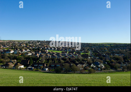 Wohnsiedlung in Landschaft, Brighton, UK Stockfoto