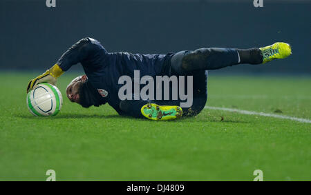 Wien, Österreich. 19. November 2013. Des USAs Tim Howard während das Freundschaftsspiel zwischen Österreich und den USA im Ernst Happel Stadium in Wien, Österreich, 19. November 2013. Foto: Thomas Eisenhuth/Dpa/Alamy Live News Stockfoto