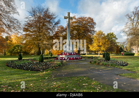 Kriegerdenkmal in der Sele Park Hexham Herbst Stockfoto