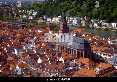 Blick über Heidelberg Innenstadt Stockfoto