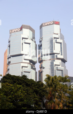 Die Lippo Centre Twin Towers in Hongkong, China Stockfoto