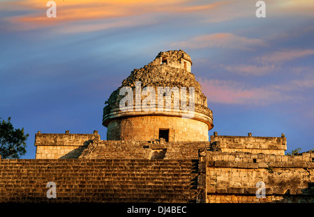 Das Observatorium in Chichen Itza, Mexoco, Yucatan Stockfoto