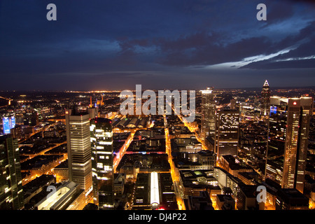 Frankfurt bei Nacht Stockfoto