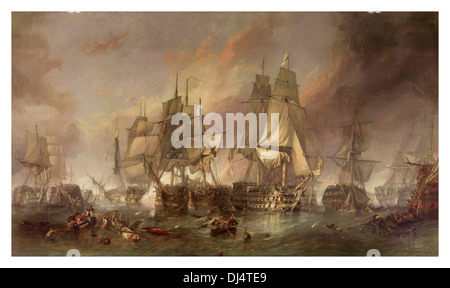 HMS Victory in der Schlacht von Trafalgar von Künstler William Clarkson Stanfield Stockfoto