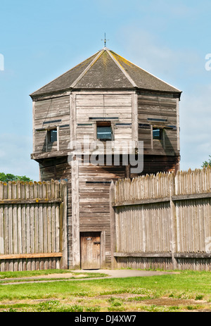 Washington, Vancouver, Fort Vancouver National Historic Site, Bastion errichtet 1845 Stockfoto