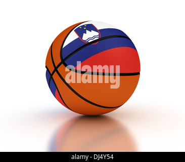 Slowenisch-Basketball-Team (isoliert mit Clipping-Pfad) Stockfoto