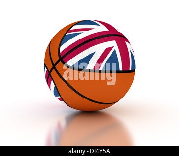 UK-Basketball-Team (isoliert mit Clipping-Pfad) Stockfoto