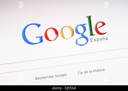 Google Search Engine aus Spanien auf Internet. Stockfoto