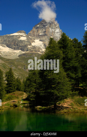 Cervino Matterhorn Gipfel in Breuil-Cervinia, Valtournenche, Aostatal, Italien Stockfoto