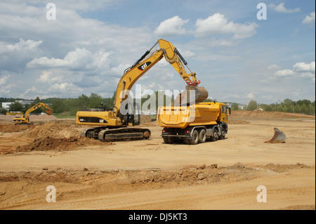 Bagger bei der Arbeit Stockfoto