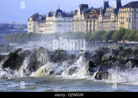 Herbststurm über den See Stockfoto