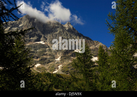 Cervino / Matterhorn peak in Breuil-Cervinia, Valtournenche, Aostatal, Italien Stockfoto