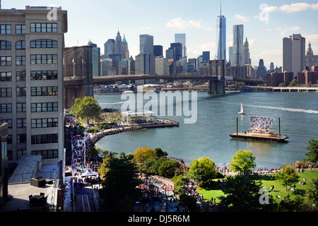 Janes Karussell im Brooklyn Bridge Park Stockfoto