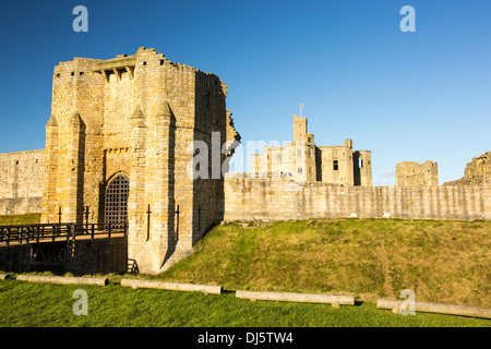 Warkworth Castle in Northumberland, England. Stockfoto