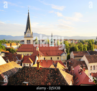 Stadtbild von Ljubljana bei Sonnenuntergang, Slowenien Stockfoto