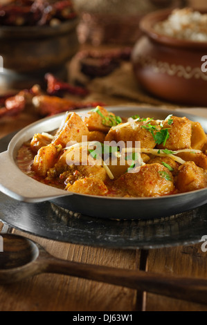 Dum Aloo würzige Kartoffel Curry Indien Essen Stockfoto