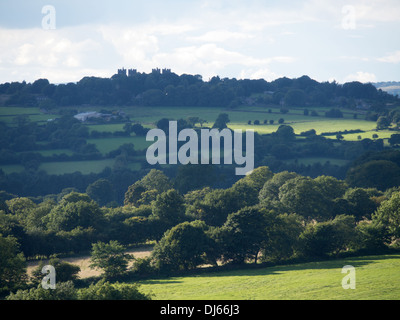 Riber Schloß am Horizont in der Nähe von Matlock, Derbyshire, uk Stockfoto