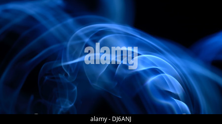 Blaue abstrakten Hintergrund. Glatte Wellen von Rauch. Stockfoto