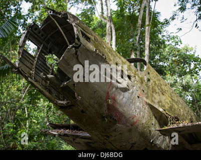 Japanische WWII Bomber Wrack in der Nähe von Madang, Papua-Neu-Guinea Stockfoto