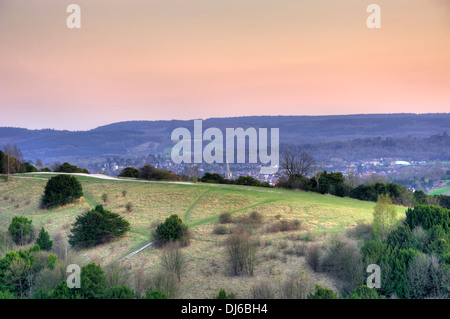 Dorking, Surrey nachts Box Hill entnommen. Nachtaufnahme Langzeitbelichtung. Stockfoto