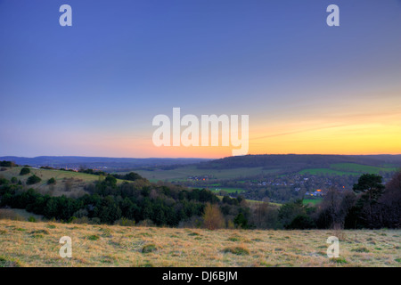 Dorking, Surrey nachts Box Hill entnommen. Nachtaufnahme Langzeitbelichtung. Stockfoto