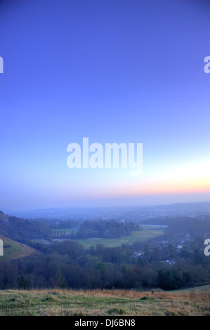 Dorking, Surrey nachts Box Hill entnommen. Nachtaufnahme Langzeitbelichtung. Stockfoto