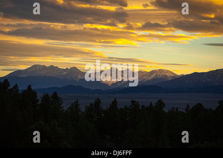 Berg-Sonnenuntergang in Colorado Stockfoto
