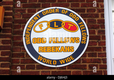 Independent Order of Odd Fellows oder Rebekahs anmelden Providence Lodge Gebäude, Catonsville, Baltimore County, Maryland, USA Stockfoto