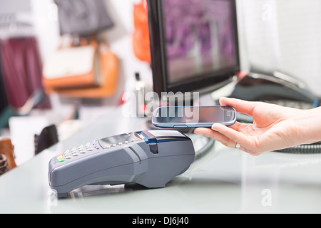 NFC - Nahfeld-Kommunikation, mobile-payment Stockfoto