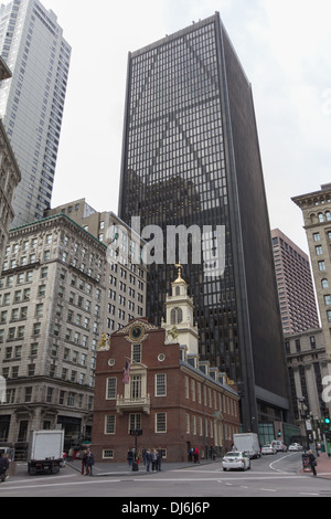 Das Old State House ist ein historisches Gebäude in Boston, MA. Stockfoto