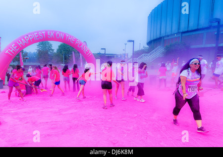Die 5k Color Run, Vancouver, August 2013 glücklichste 5k auf dem Planeten Stockfoto