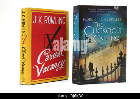 Hardcover Bücher Casual Vacancy und der Kuckuck ruft sowohl von JK Rowling Stockfoto