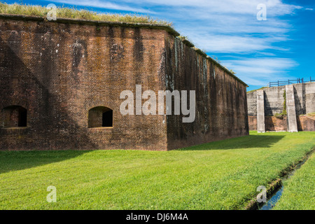 Der Graben, Fort Morgan State Historic Site, Fort Morgan, Alabama. Stockfoto