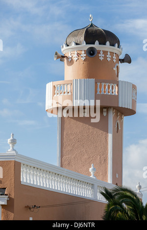 Südafrika, Cape Town, Bo-Kaap. Minarett der Nurul Huda Mosque, errichtet 1958. Stockfoto