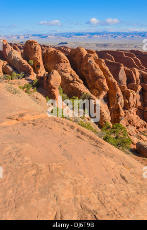 Flossen, Rock-Formationen, Devils Garden, Arches-Nationalpark, Utah, USA Stockfoto