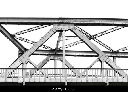 Vintage Eisenbrücke, isoliert auf weiss. Stockfoto