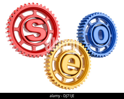 SEO. Suchmaschinen Sie-Optimierung. Konzeptbild. 3D Stockfoto