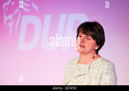 Belfast, Nordirland. 23. November 2013 - Minster für Handel und Investitionen Arlene Foster Adressen 2013 DUP Party Konferenz Credit: Stephen Barnes/Alamy Live News Stockfoto