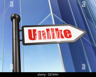 Social-Media-Konzept: im Gegensatz zu auf Gebäude Hintergrund Stockfoto