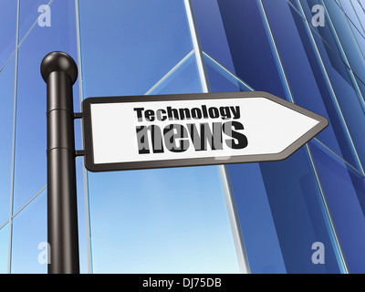 Aktuelles Konzept: Technologie-Nachrichten auf den Aufbau von Hintergrund Stockfoto