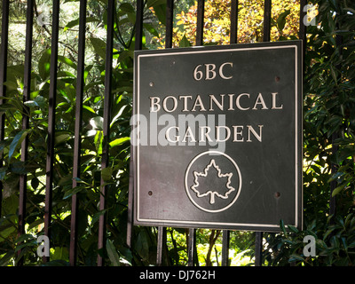 6BC Botanischer Garten Zeichen, NYC Stockfoto