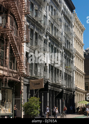 Gebäude-Fassaden, SoHo-Cast-Iron Historic District, NYC Stockfoto