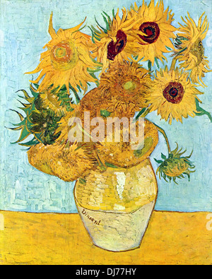 Vase mit 12 Sonnenblumen von Vincent Van Gogh Stockfoto