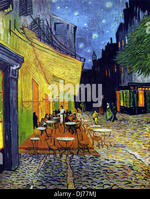 Cafe Terrasse bei Nacht von Vincent Van Gogh Stockfoto