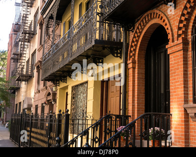 Kips Bay Nachbarschaft Brownstones, NYC Stockfoto